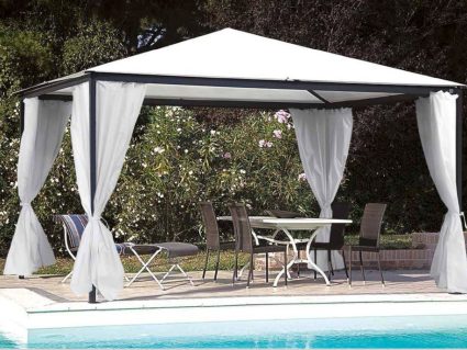 Gazebo in alluminio Smart con tende di Unosider