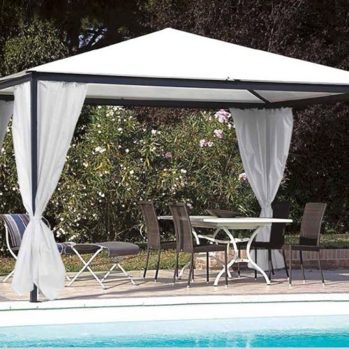 Gazebo in alluminio Smart con tende di Unosider