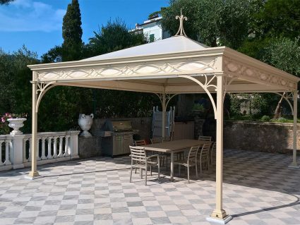 Gazebo in ferro Malatesta di Unosider color Sabbia
