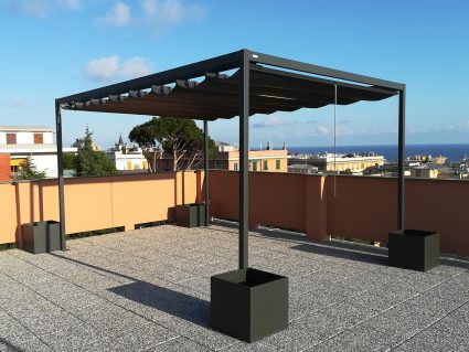 Gazebo in alluminio con fioriere Mood Unosider