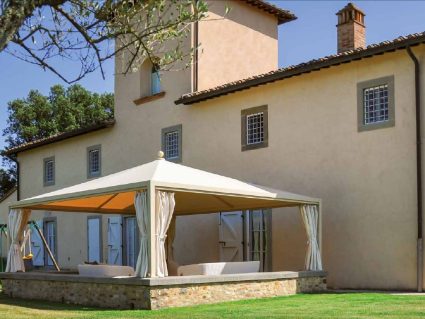 Gazebo in ferro Ottoemezzo Maxi con tende