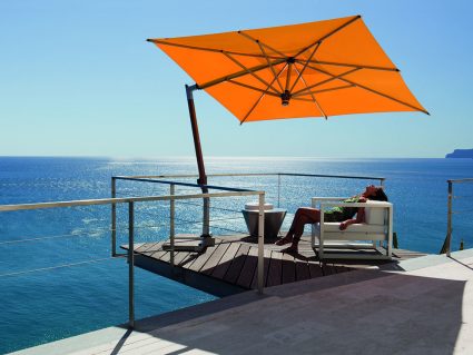 Ombrellone a palo laterale Ischia Legno di FIM