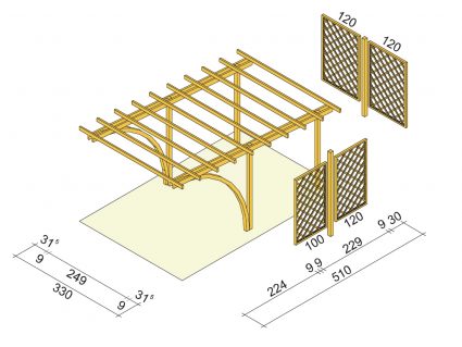 Tettoia auto legno Carport Classico singolo