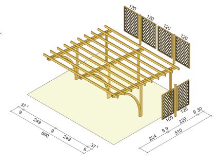Tettoia auto legno Carport Classico