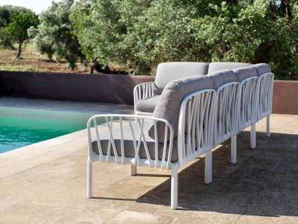 Divano angolare da giardino Nardi Komodo 5 colore bianco