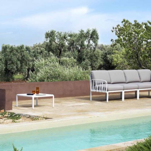 Divano angolare da giardino Nardi Komodo 5 colore bianco