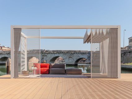 Gazebo in metallo Mood Ype di Unosider con grigliati Shape