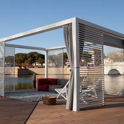 Gazebo in metallo Mood Ype di Unosider con grigliati Shape