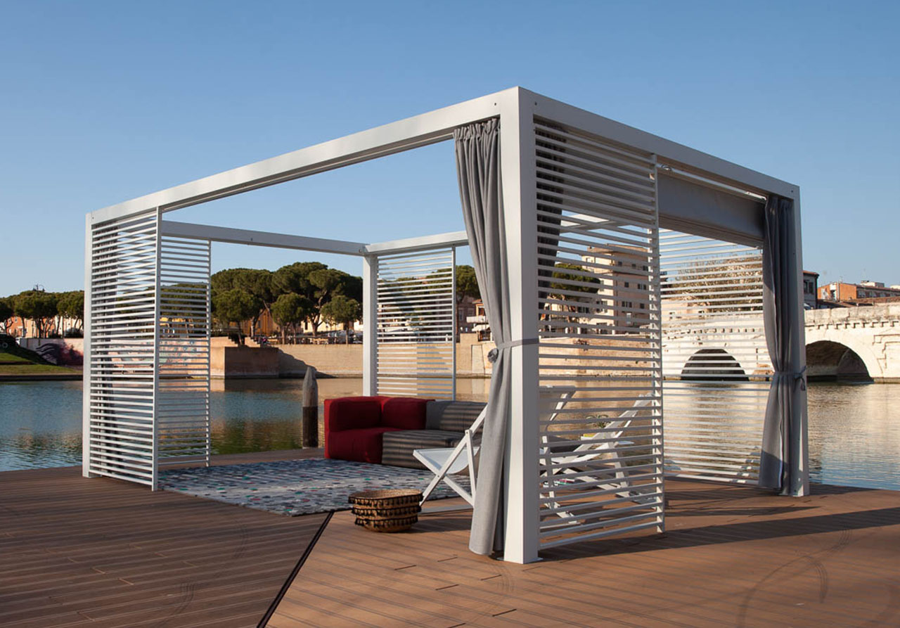 Gazebo in metallo Mood Ype di Unosider con grigliati Shape