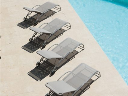 Lettino da esterno Park di Vermobil con ruote