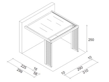 Pergola addossata Kronos Alce