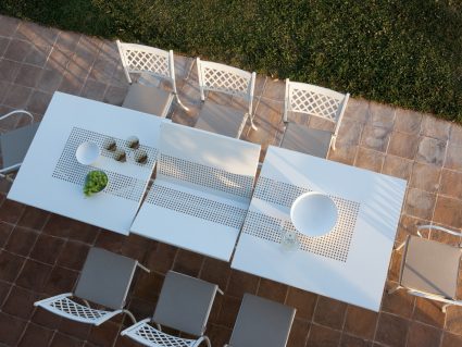 Set pranzo da giardino tavolo allungabile Valentino meccanismo