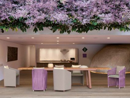 Tavolo per esterno allungabile con sedie lounge Kettal Bitta