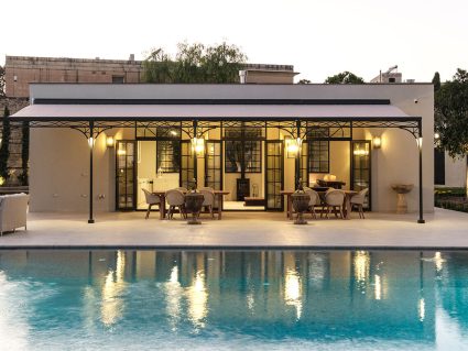 Pergola addossata Prestige di Unosider antracite