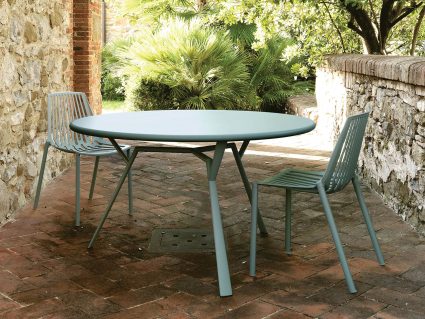 Tavolo da esterno Fast Radice Quadra rotondo e sedia Rion