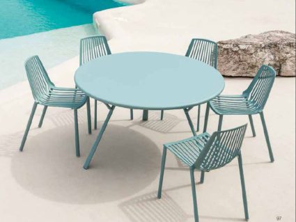 Tavolo da esterno Fast Radice Quadra rotondo e sedia Rion