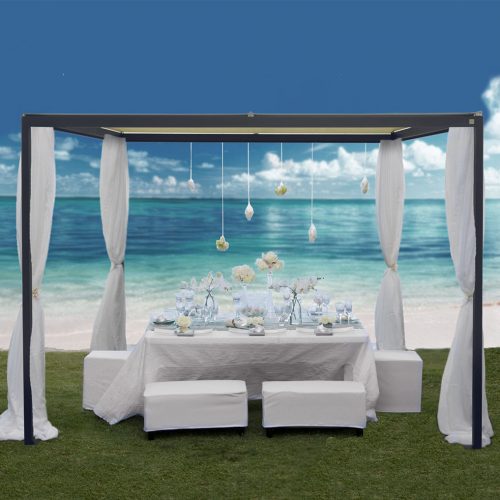 Gazebo in alluminio Resort con tende di Unosider