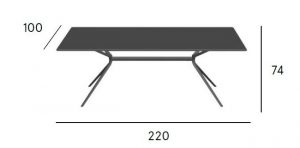 Cm.220x100x74h.