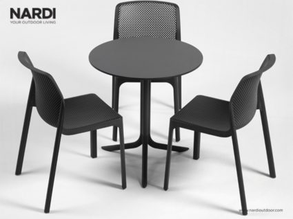 Sedia impilabile da esterno Bit di Nardi con tavolino Antracite