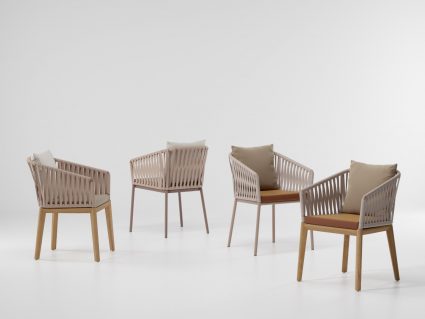 Sedia in corda sintetica con cuscini Bitta di Kettal