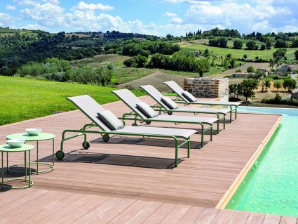 Lettino da giardino Vermobil Miami con ruote
