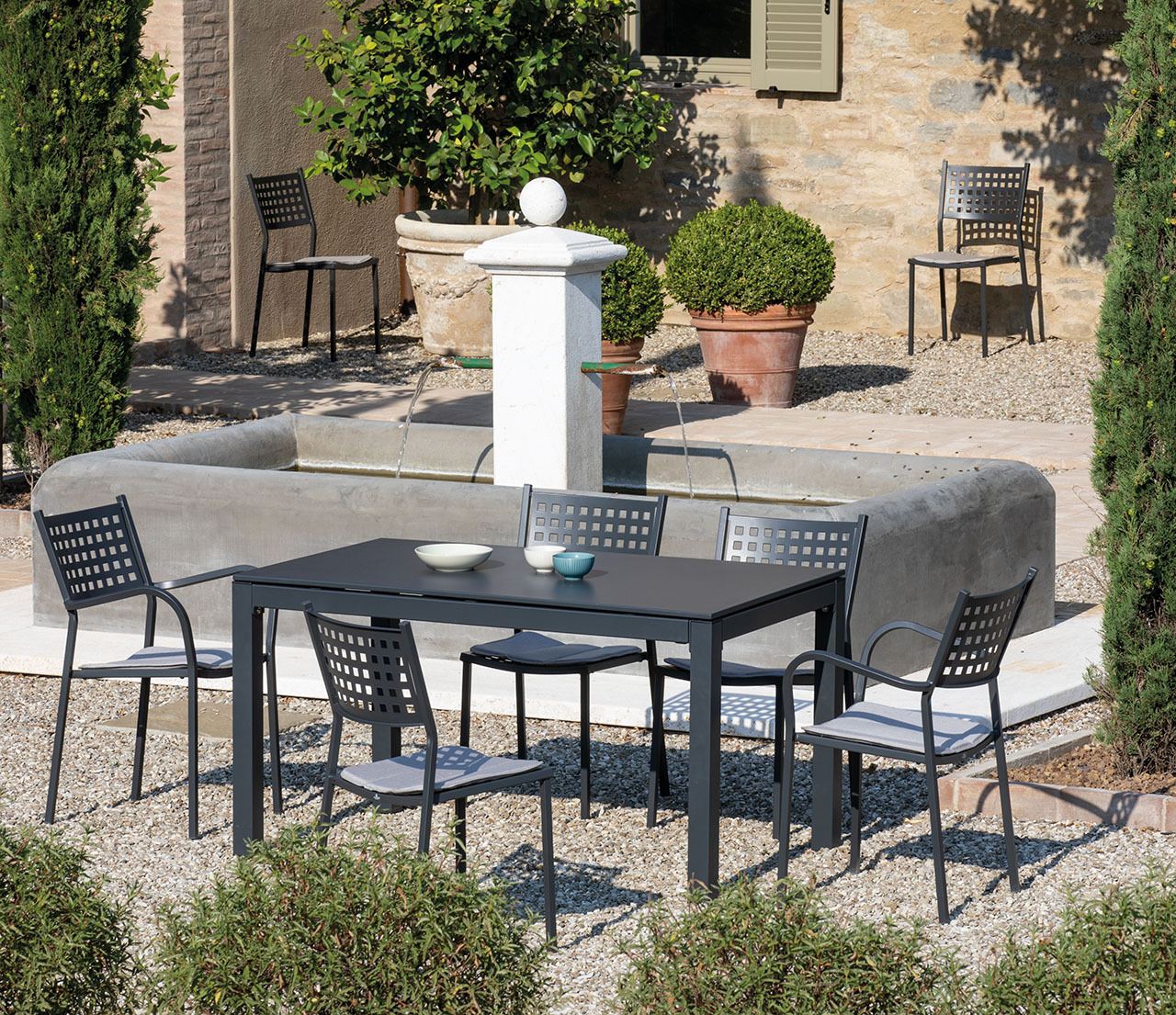 Set Mobili da Pranzo per Giardino 5 pz，Salotti da giardino，Set tavolo e  sedie da