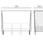 Komodo Ombra per divano 3 posti – telo colore Bianco 100% acrilico tinto in massa