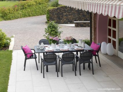 Sedia da giardino Palma di Nardi con tavolo alloro antracite