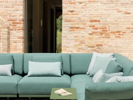 Divano componibile Solaris di Fast con corda intrecciata