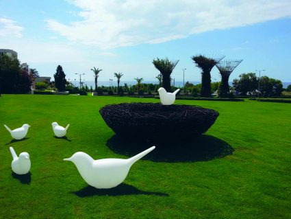 Animale arredo Paloma e pulcino Serralunga