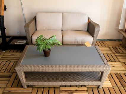 Salotto da esterno Briton in fibra sintetica in offerta