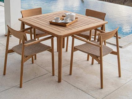 Sedia in teak e fibra intrecciata Carmen di Traditional Teak