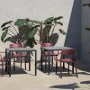 Tavolo da giardino Piave Antracite di Nardi con sedie Cassia Armchair Borgogna